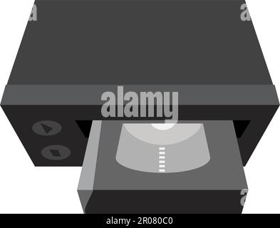 Vector video cassette recorder or vcr with cassette Stock Vector