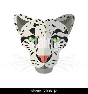 Wild cat face, snow bars head. Vector Stock Vector