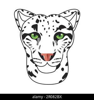 Wild cat face, snow bars head. Vector Stock Vector