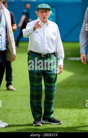 7th May 2023: Miami International Autodrome, Miami Gardens, Florida, USA: Formula 1 Crypto.com Miami Grand Prix 2023: Race Day: Jackie Stewart walks in the Team Village. Stock Photo