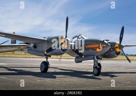 Lockheed P-38 Lightning at Boundary Bay Stock Photo