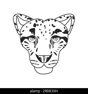 Wild cat face, snow bars head. Vector Stock Vector