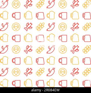 Oktoberfest seamless pattern. Food and drink. Beer festival. Vector Stock Vector