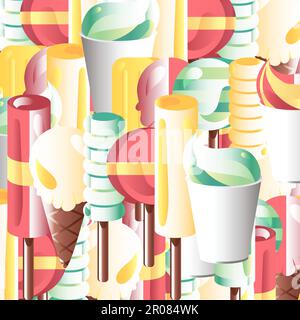 Vector set of different and gradient ice-creams Stock Vector
