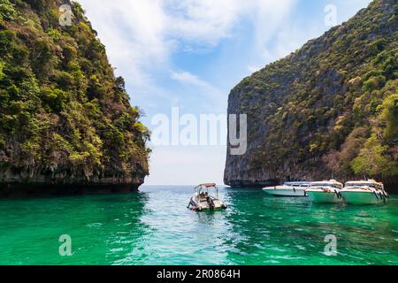 The Beach book by Alex Garland in Maya Bay, Phi Phi island Thailand Stock  Photo - Alamy