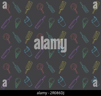 Vector seamless pattern, background from different ice-creams Stock Vector