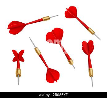 Sport darts. Niddles for game decent vector realistic templates of darts goals Stock Vector