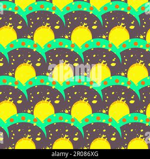 Grunge colorful abstract geometric seamless pattern. Vector Stock Vector