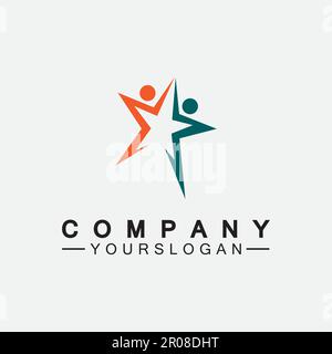 Star people success logo and symbol icon Template Stock Vector