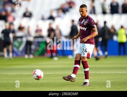 West Ham United's Thilo Kehrer, his partner Ariadna Hafez and his ...