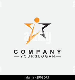 Star people success logo and symbol icon Template Stock Vector