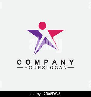 Star people success logo and symbol icon Template Stock Vector