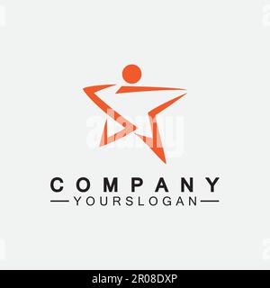 Star people success logo and symbol icon Template Stock Vector