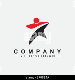 Star people success logo and symbol icon Template Stock Vector