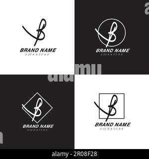 Stylish Letter B Signature Handwriting logo Stock Vector