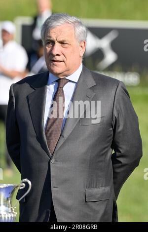 Rome, Italy. 07th May, 2023. Antonio Tajani during the DS Automobiles 80° Italian Golf Open 2023 at Marco Simone Golf Club on May 07, 2023 in Rome Italy. Credit: Live Media Publishing Group/Alamy Live News Stock Photo