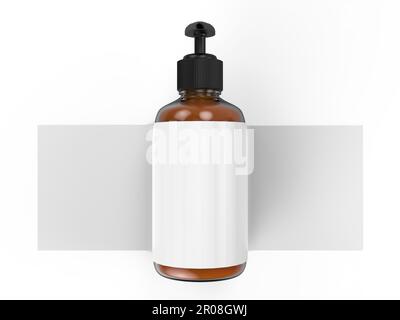 Blank and Empty Dispenser Bottle Mockup that Allows You to Customize and Personalize Your Design with Ease - isolated on white background - 3D renderi Stock Photo
