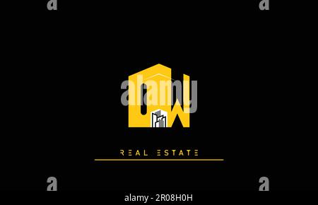 Real Estate letters Modern Creative logo OW , WO Stock Vector