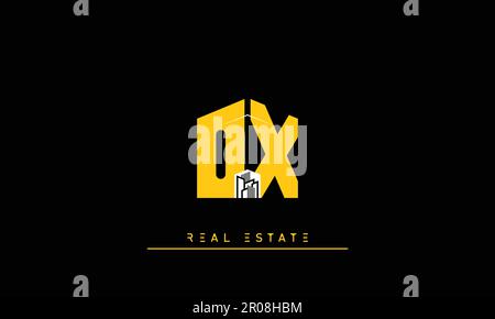 Real Estate letters Modern Creative logo OX , XO Stock Vector