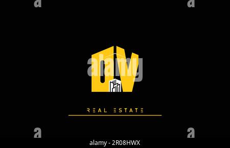 Real Estate letters Modern Creative logo OV , VO Stock Vector