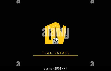 Real Estate letters Modern Creative logo OV , VO Stock Vector