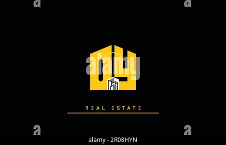 Real Estate letters Modern Creative logo OY , YO Stock Vector
