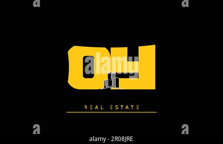 Real Estate letters Modern Creative logo OY , YO Stock Vector