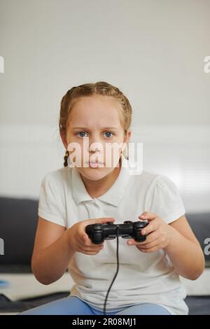 Portrait of emotional preteen girl on white background Stock Photo - Alamy