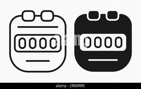 electronic stopwatch timer basic line shape icon vector flat illustration Stock Vector