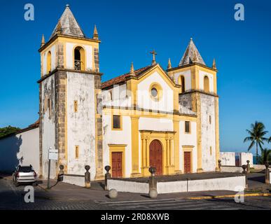 The Brazilian Sao Salvador do Mundo Cathedral at Alto da Se hill in Olinda, PE, Brazil also known as Igreja da Se Church. Stock Photo