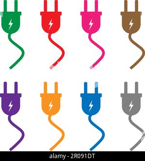 Electric plug icon. Vector illustration. Eps 10. Stock Vector