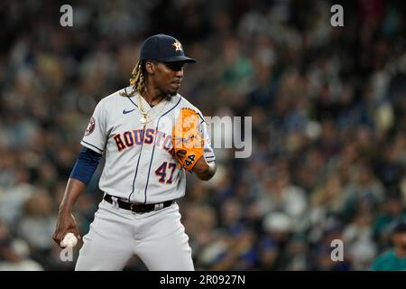 Houston Astros relief pitcher Rafael Montero (47) completes the eighth  inning of the MLB game between the New York Yankees and the Houston Astros  on T Stock Photo - Alamy