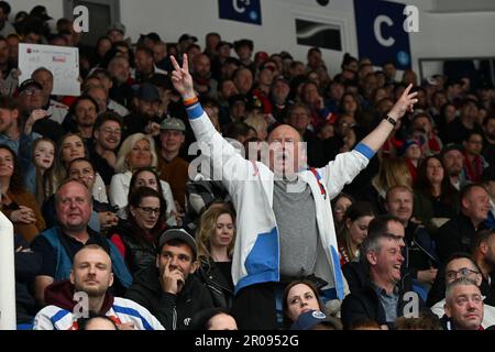 Brno, Czech Republic. 07th May, 2023. Czech fan in action during the Euro  Hockey Challenge match Switzerland vs Czech Republic in Brno, Czech  Republic, May 7, 2023. Credit: Vaclav Salek/CTK Photo/Alamy Live