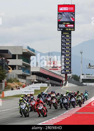 Montmelo, Barcelona, Spain. 7th May, 2023. BARCELONA, SPAIN - MAY 07: Start during the 2023 WorldSSP Championship - Prosecco DOC Catalunya Round at Circuit de Barcelona-Catalunya on May 07, 2023 in Barcelona, Spain (Credit Image: © David Ramirez/DAX via ZUMA Press Wire) EDITORIAL USAGE ONLY! Not for Commercial USAGE! Stock Photo