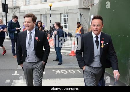 Ant & Dec arrive early for the coronation of King Charles III Stock Photo