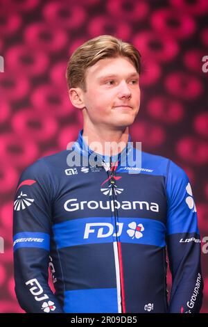 Lars Van Den Berg of The Netherlands - Groupama FDJ seen during the 106th Giro d'Italia 2023. The open ceremony of the team presentation for 106th Giro d'Italia 2023, in Pescara - Italy Stock Photo