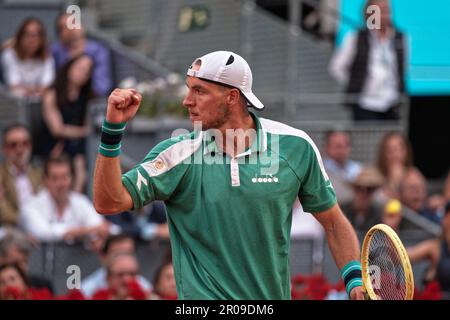 Madrid, Spain. 07th May, 2023. Tennis: Mutua Madrid Open tennis tournament - Madrid, Singles, Men, ATP Final: Carlos Alcaraz (ESP) V Jan-Lennard Struff (GER). Credit: EnriquePSans/Alamy Live News Stock Photo