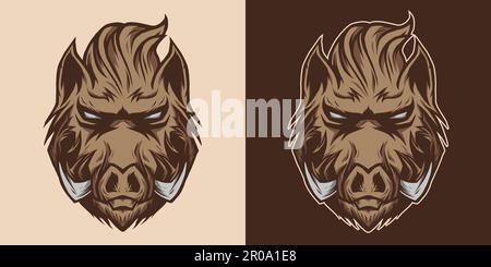 Boar head illustration Stock Vector