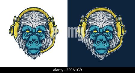 Gorilla gaming mascot logo Stock Vector