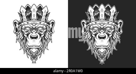 chimp crown king vector illustration Stock Vector