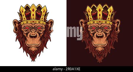 chimp crown king vector illustration Stock Vector