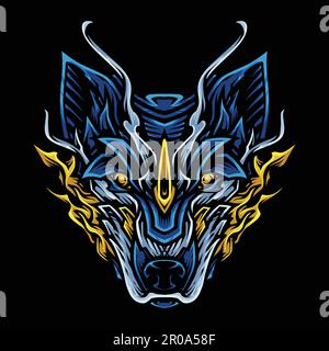 Wolf illustration vector logo Stock Vector