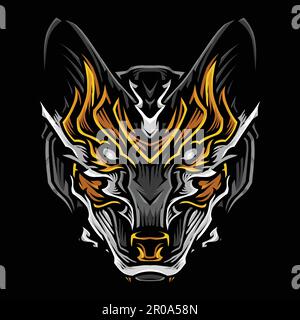 Wolf illustration vector logo Stock Vector