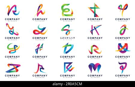 Random letter set logo Stock Vector