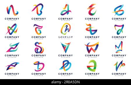 Random letter set logo Stock Vector