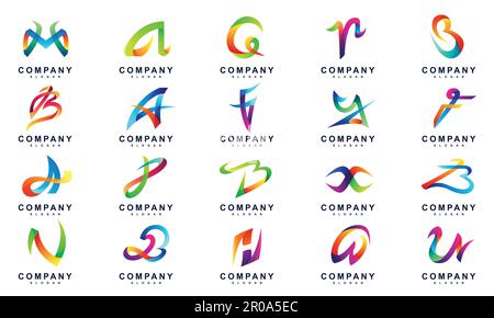 Random letter set logo Stock Vector
