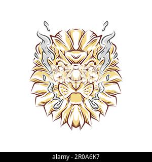 lion head color vector illustration Stock Vector