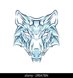 wolf head color vector illustration Stock Vector