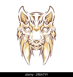 lynx cat head color vector illustration Stock Vector
