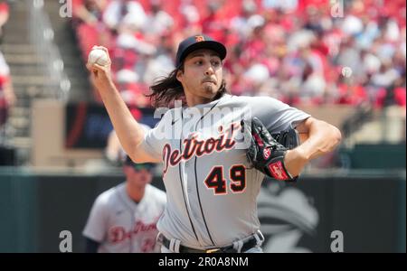 St. Louis, USA. 07th May, 2023. Detroit Tigers starting pitcher Alex Faedo delivers a pitch to the St. Louis Cardinals in the first inning at Busch Stadium in St. Louis on Sunday, May 7, 2023. Photo by Bill Greenblatt/UPI Credit: UPI/Alamy Live News Stock Photo